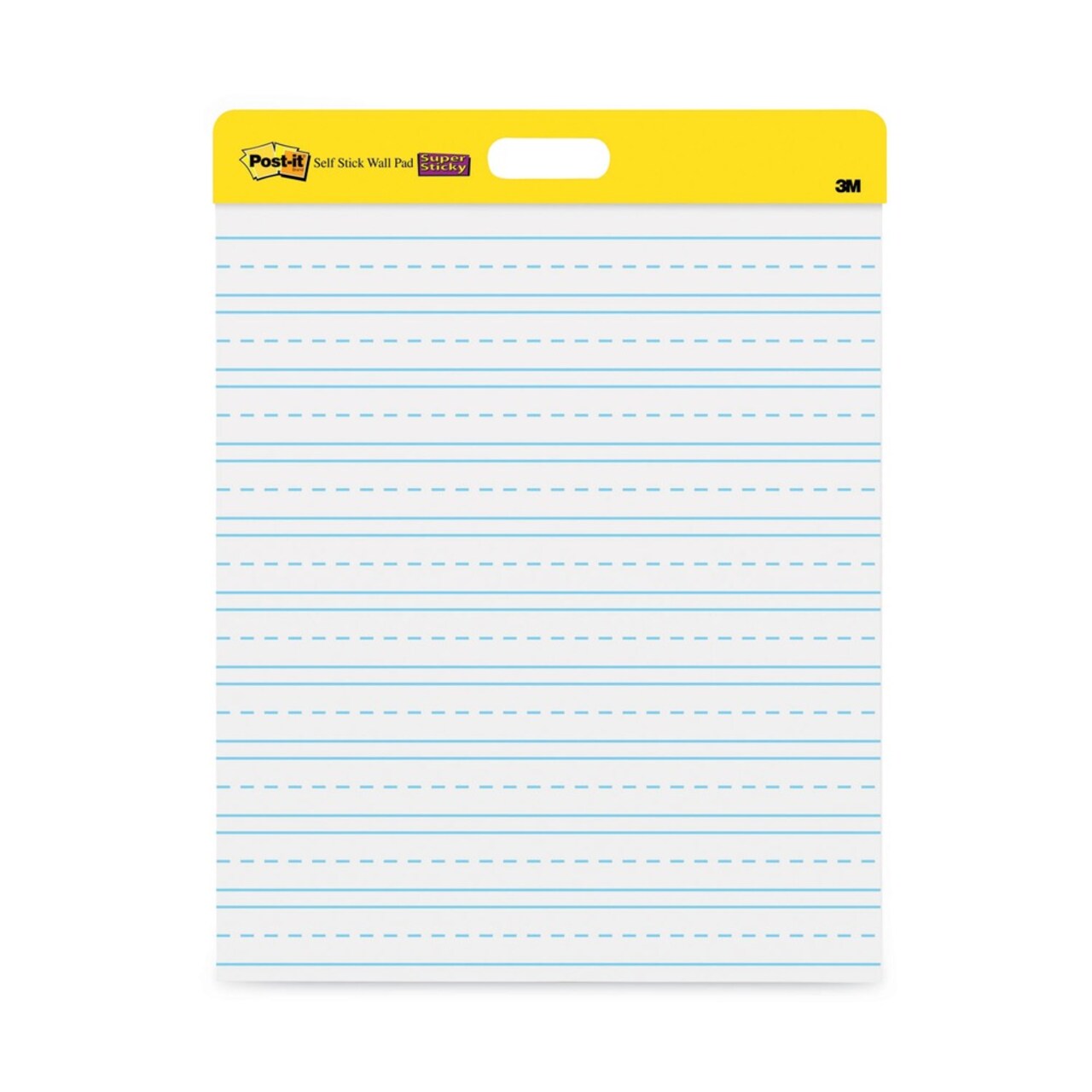 Post-it Easel Pads Super Sticky Primary 3 in. Rule 20 in. x 23 in. 20 in. Sheets Self-Stick Wall Pad Manuscript Format - White (2/Pack)